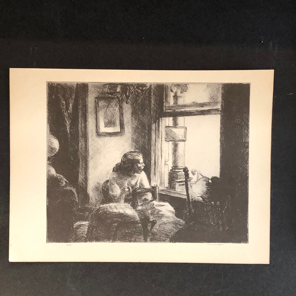 Edward Hopper "East Side Interior" 1930s Art Print Treasury Collection Sketch